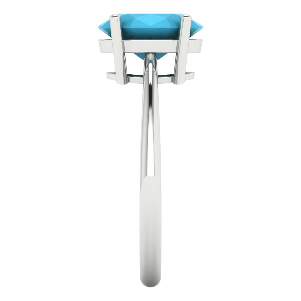 2 cttw Simulated Turquoise Solitaire  Engagement Ring - Solid Gold (Oval Cut,9x7mm)