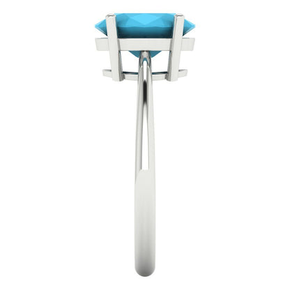 2 cttw Simulated Turquoise Solitaire  Engagement Ring - Solid Gold (Oval Cut,9x7mm)