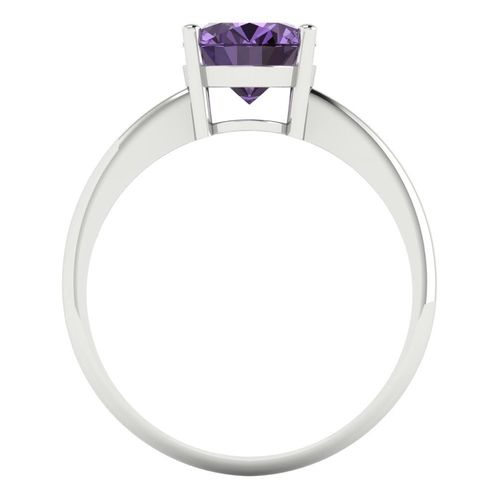 2 cttw Simulated Alexandrite Solitaire  Engagement Ring - Solid Gold (Oval Cut,9x7mm)