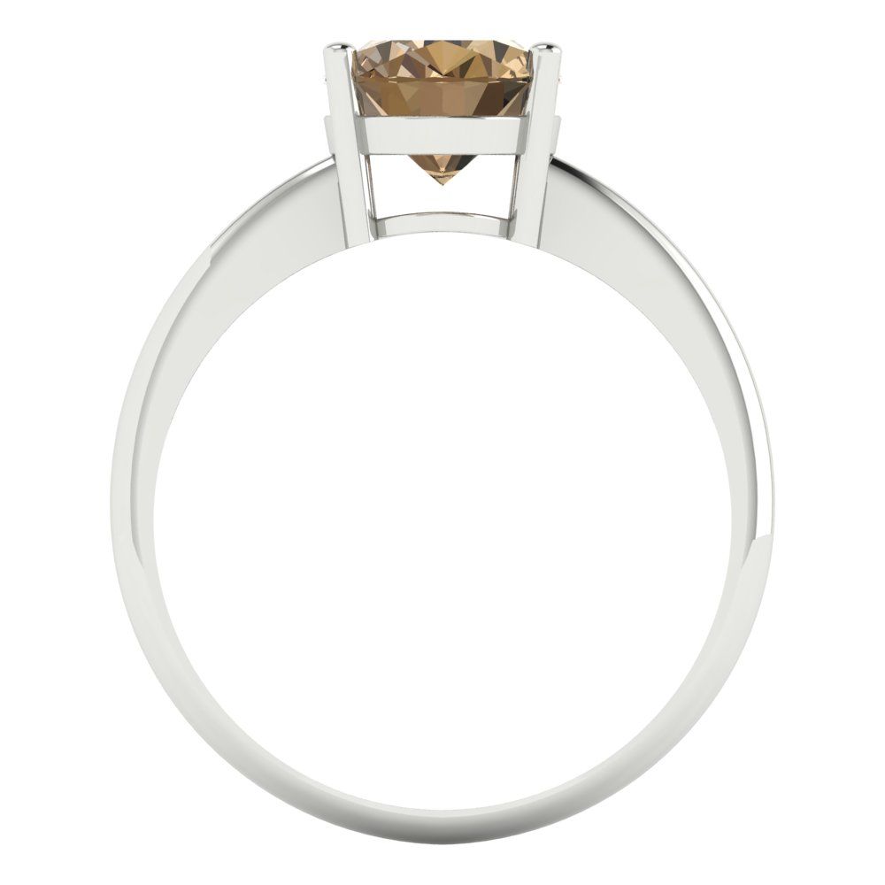 2 cttw Zirconia Simulated Champagne Diamond Solitaire  Engagement Ring - Solid Gold (VVS1, Oval Cut,9x7mm)