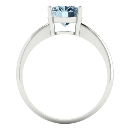 2 cttw Natural Swiss Blue Topaz Solitaire  Engagement Ring - Solid Gold (Oval Cut,9x7mm)