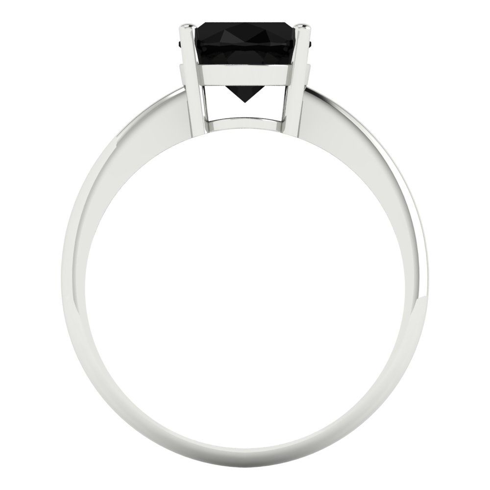 2 cttw Natural Onyx Solitaire  Engagement Ring - Solid Gold (Oval Cut,9x7mm)