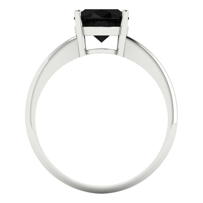 2 cttw Natural Onyx Solitaire  Engagement Ring - Solid Gold (Oval Cut,9x7mm)