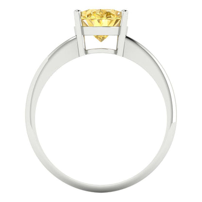 2 cttw Natural Citrine Solitaire  Engagement Ring - Solid Gold (Oval Cut,9x7mm)