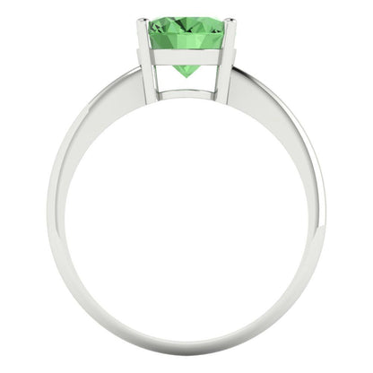 2 cttw Zirconia Simulated Green Diamond Solitaire  Engagement Ring - Solid Gold (VVS1, Oval Cut,9x7mm)