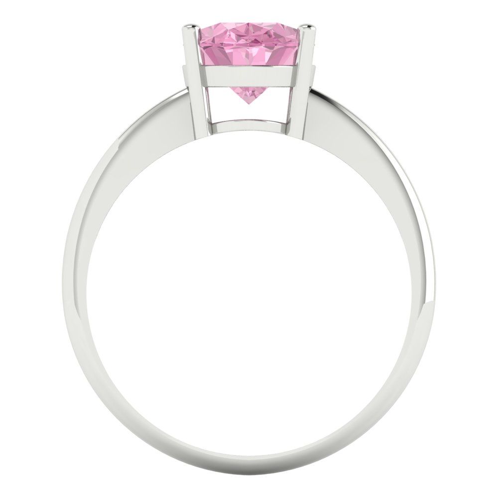 2 cttw Zirconia Simulated Pink Diamond Solitaire  Engagement Ring - Solid Gold (VVS1, Oval Cut,9x7mm)