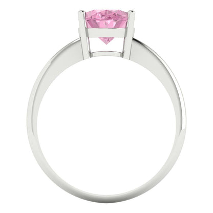 2 cttw Zirconia Simulated Pink Diamond Solitaire  Engagement Ring - Solid Gold (VVS1, Oval Cut,9x7mm)