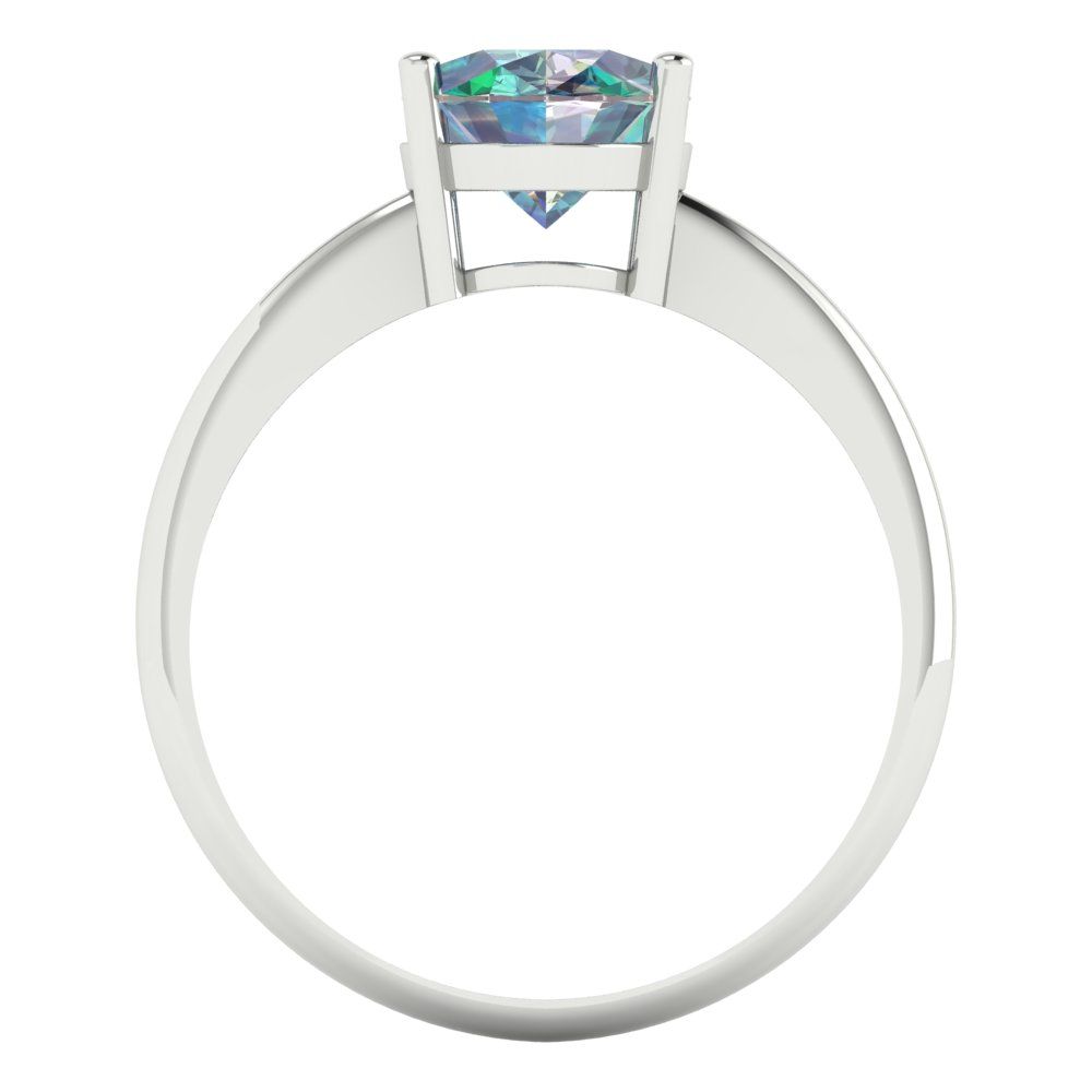 2 cttw Blue Moissanite Solitaire  Engagement Ring - Solid Gold (Oval Cut,9x7mm)