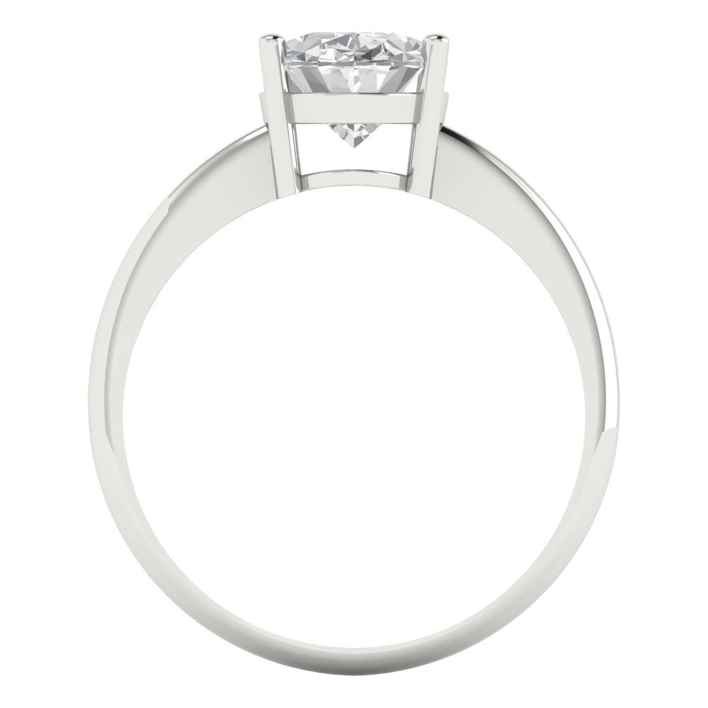 2 cttw Zirconia Simulated Diamond Solitaire  Engagement Ring - Solid Gold (VVS1, Oval Cut,9x7mm)
