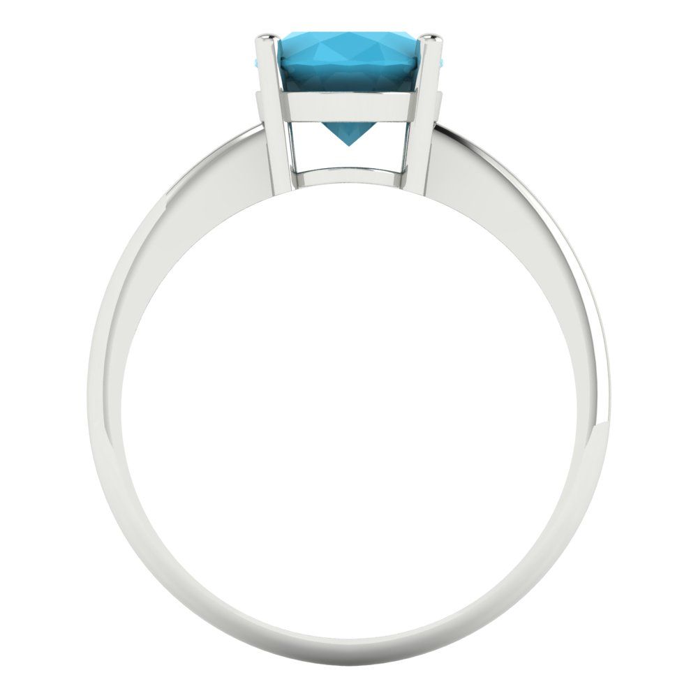 2 cttw Simulated Turquoise Solitaire  Engagement Ring - Solid Gold (Oval Cut,9x7mm)