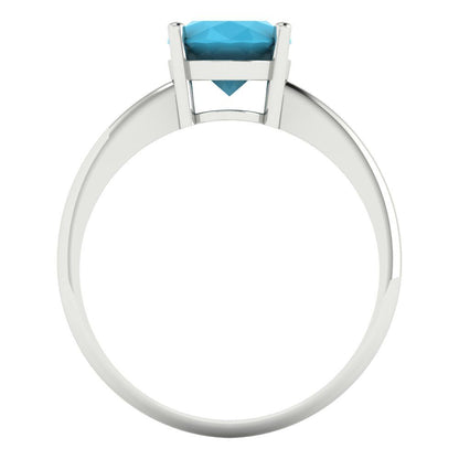 2 cttw Simulated Turquoise Solitaire  Engagement Ring - Solid Gold (Oval Cut,9x7mm)