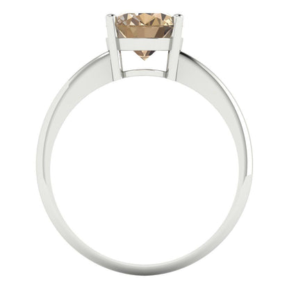 2 cttw Yellow Moissanite Solitaire  Engagement Ring - Solid Gold (Oval Cut,9x7mm)