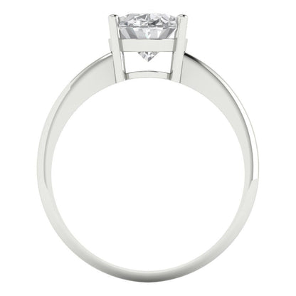 2 cttw Certified Moissanite Solitaire  Engagement Ring - Solid Gold (VVS1, D-F,Oval Cut,9x7mm)