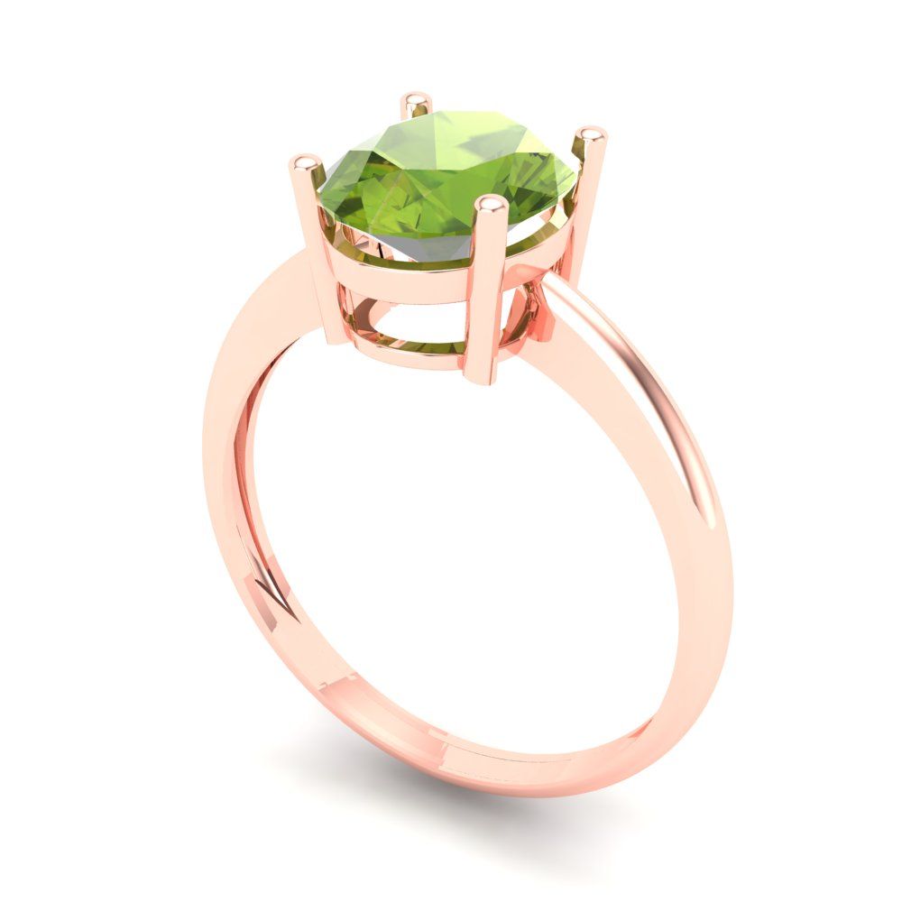 2 cttw Natural Peridot Solitaire  Engagement Ring - Solid Gold (Oval Cut,9x7mm)