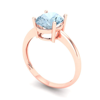 2 cttw Natural Sky Blue Topaz Solitaire  Engagement Ring - Solid Gold (Oval Cut,9x7mm)