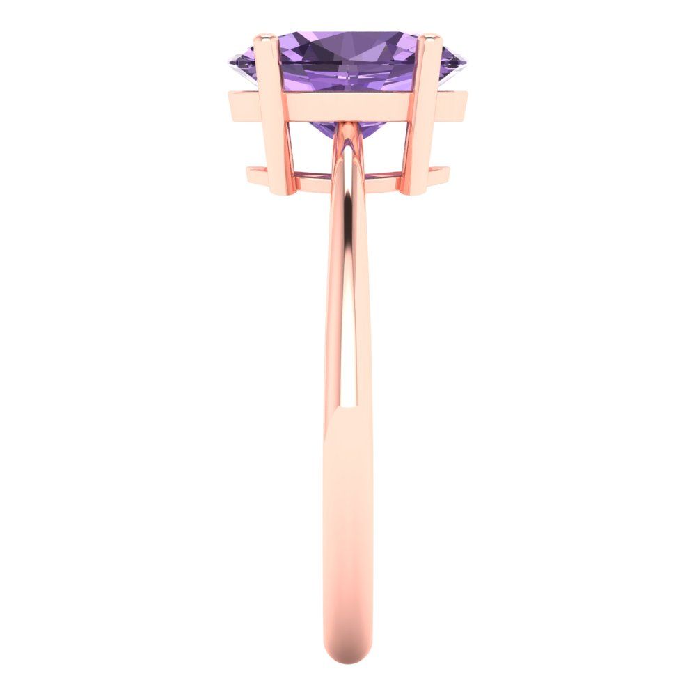 2 cttw Simulated Alexandrite Solitaire  Engagement Ring - Solid Gold (Oval Cut,9x7mm)