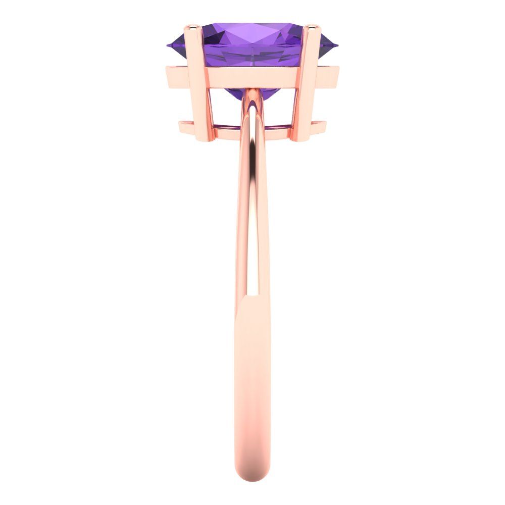2 cttw Natural Amethyst Solitaire  Engagement Ring - Solid Gold (Oval Cut,9x7mm)