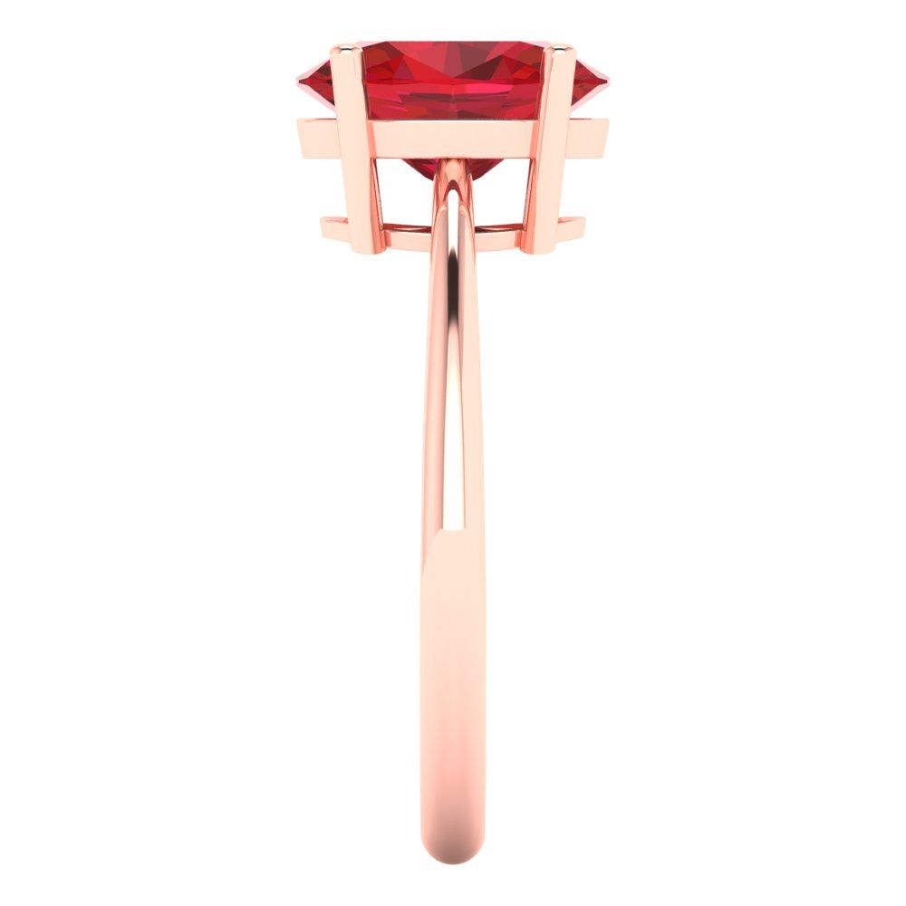 2 cttw Simulated Pink Tourmaline Solitaire  Engagement Ring - Solid Gold (Oval Cut,9x7mm)