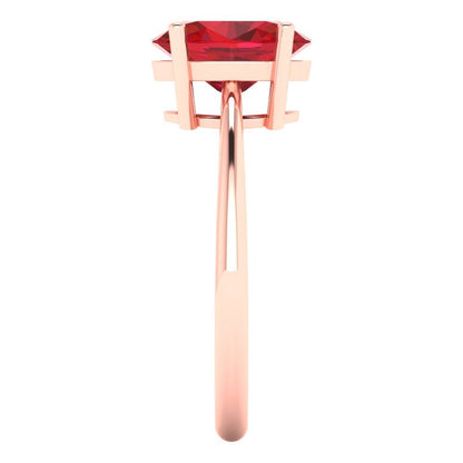 2 cttw Simulated Pink Tourmaline Solitaire  Engagement Ring - Solid Gold (Oval Cut,9x7mm)