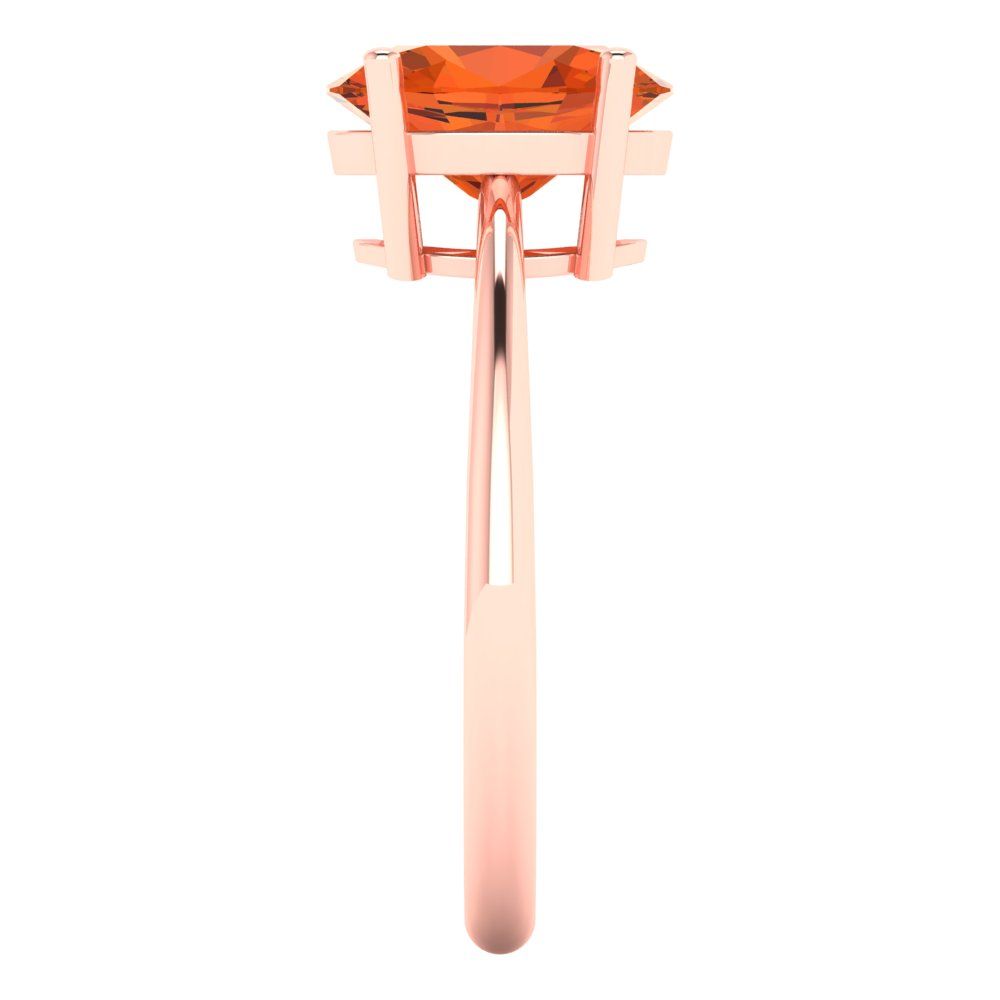 2 cttw Zirconia Simulated Red Diamond Solitaire  Engagement Ring - Solid Gold (VVS1, Oval Cut,9x7mm)