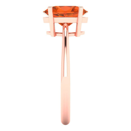 2 cttw Zirconia Simulated Red Diamond Solitaire  Engagement Ring - Solid Gold (VVS1, Oval Cut,9x7mm)