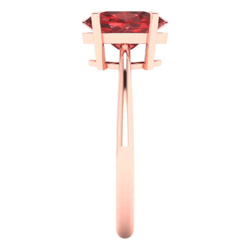 2 cttw Natural Garnet Solitaire  Engagement Ring - Solid Rose Gold (VVS1, Oval Cut,9x7mm)
