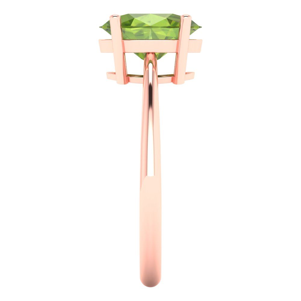 2 cttw Natural Peridot Solitaire  Engagement Ring - Solid Gold (Oval Cut,9x7mm)
