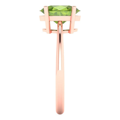 2 cttw Natural Peridot Solitaire  Engagement Ring - Solid Gold (Oval Cut,9x7mm)