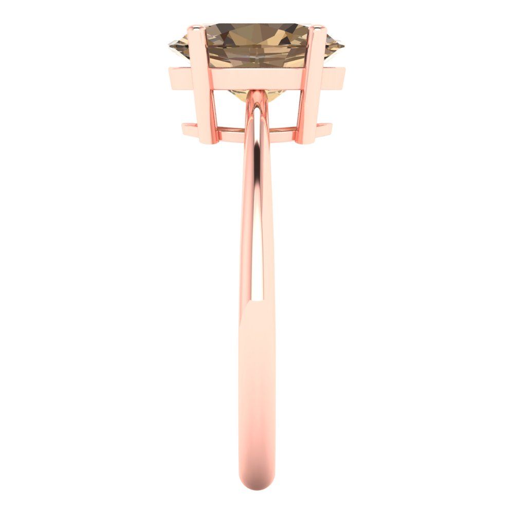 2 cttw Zirconia Simulated Champagne Diamond Solitaire  Engagement Ring - Solid Gold (VVS1, Oval Cut,9x7mm)