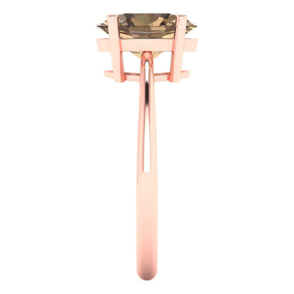 2 cttw Zirconia Simulated Champagne Diamond Solitaire  Engagement Ring - Solid Gold (VVS1, Oval Cut,9x7mm)