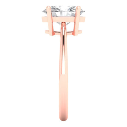 2 cttw Zirconia Simulated Diamond Solitaire  Engagement Ring - Solid Rose Gold (VVS1, Oval Cut,9x7mm)