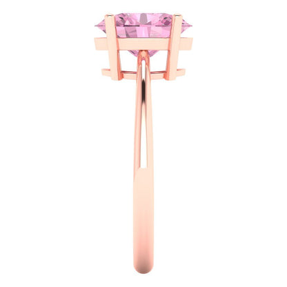 2 cttw Zirconia Simulated Pink Diamond Solitaire  Engagement Ring - Solid Gold (VVS1, Oval Cut,9x7mm)