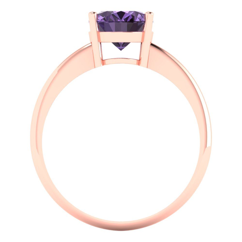 2 cttw Simulated Alexandrite Solitaire  Engagement Ring - Solid Gold (Oval Cut,9x7mm)