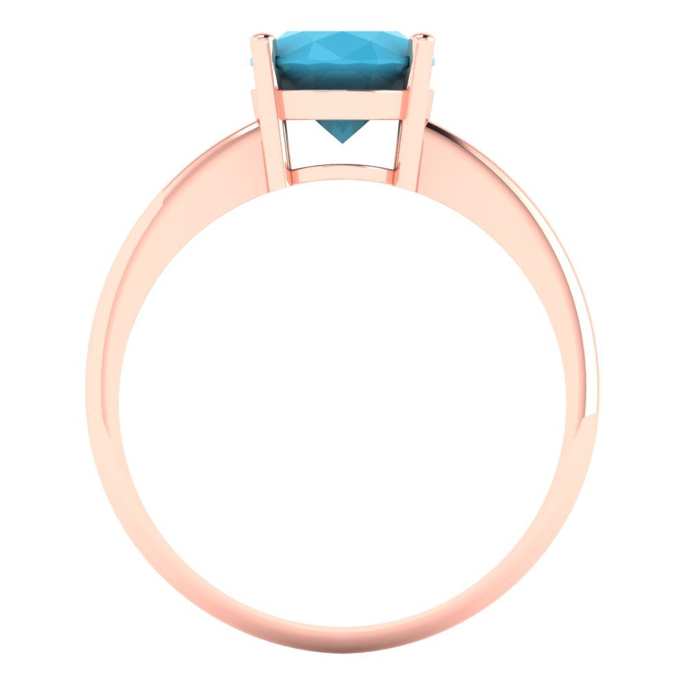 2 cttw Simulated Turquoise Solitaire  Engagement Ring - Solid Gold (Oval Cut,9x7mm)