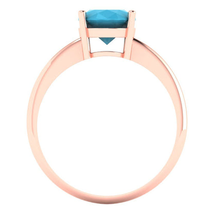 2 cttw Simulated Turquoise Solitaire  Engagement Ring - Solid Gold (Oval Cut,9x7mm)