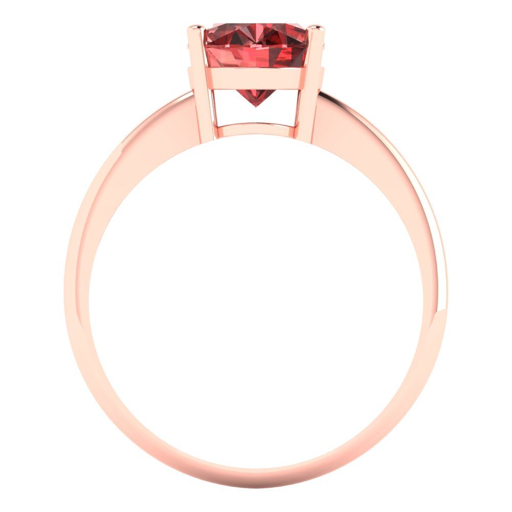 2 cttw Natural Garnet Solitaire  Engagement Ring - Solid Rose Gold (VVS1, Oval Cut,9x7mm)