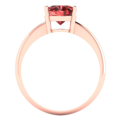 2 cttw Natural Garnet Solitaire  Engagement Ring - Solid Rose Gold (VVS1, Oval Cut,9x7mm)