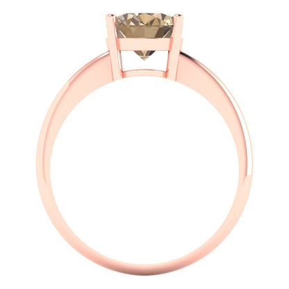 2 cttw Yellow Moissanite Solitaire  Engagement Ring - Solid Gold (Oval Cut,9x7mm)