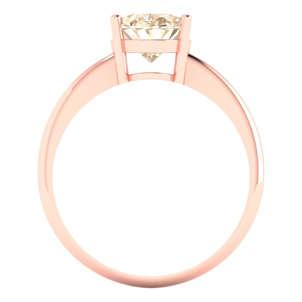 2 cttw Natural Morganite Solitaire  Engagement Ring - Solid Gold (Oval Cut,9x7mm)