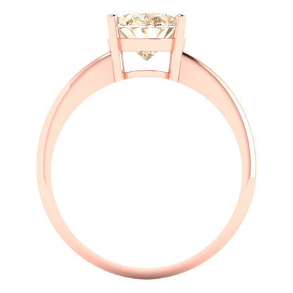 2 cttw Natural Morganite Solitaire  Engagement Ring - Solid Gold (Oval Cut,9x7mm)