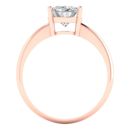 2 cttw Zirconia Simulated Diamond Solitaire  Engagement Ring - Solid Rose Gold (VVS1, Oval Cut,9x7mm)
