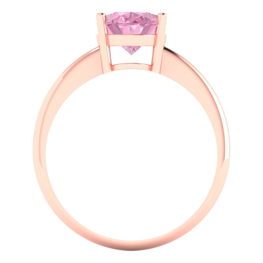 2 cttw Zirconia Simulated Pink Diamond Solitaire  Engagement Ring - Solid Gold (VVS1, Oval Cut,9x7mm)