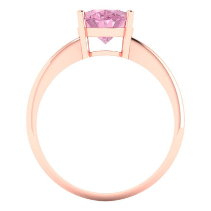 2 cttw Zirconia Simulated Pink Diamond Solitaire  Engagement Ring - Solid Gold (VVS1, Oval Cut,9x7mm)