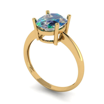 2.5 cttw Blue Moissanite Solitaire  Engagement Ring - Solid Gold (Oval Cut,9.5x7.5mm)