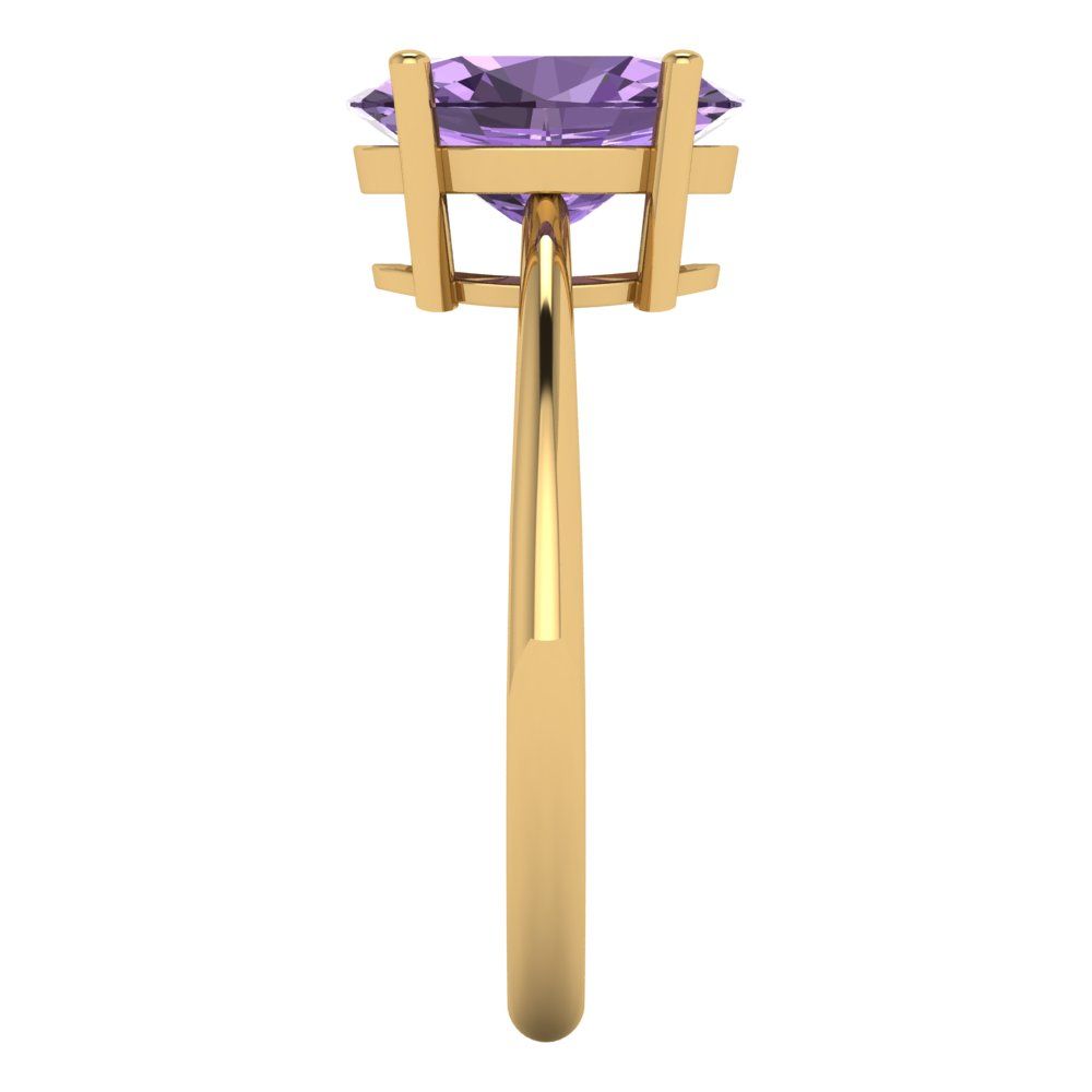 2.5 cttw Simulated Alexandrite Solitaire  Engagement Ring - Solid Gold (Oval Cut,9.5x7.5mm)