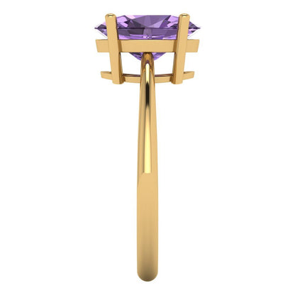 2.5 cttw Simulated Alexandrite Solitaire  Engagement Ring - Solid Gold (Oval Cut,9.5x7.5mm)