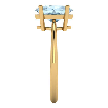 2.5 cttw Zirconia Simulated Blue Diamond Solitaire  Engagement Ring - Solid Gold (VVS1, Oval Cut,9.5x7.5mm)