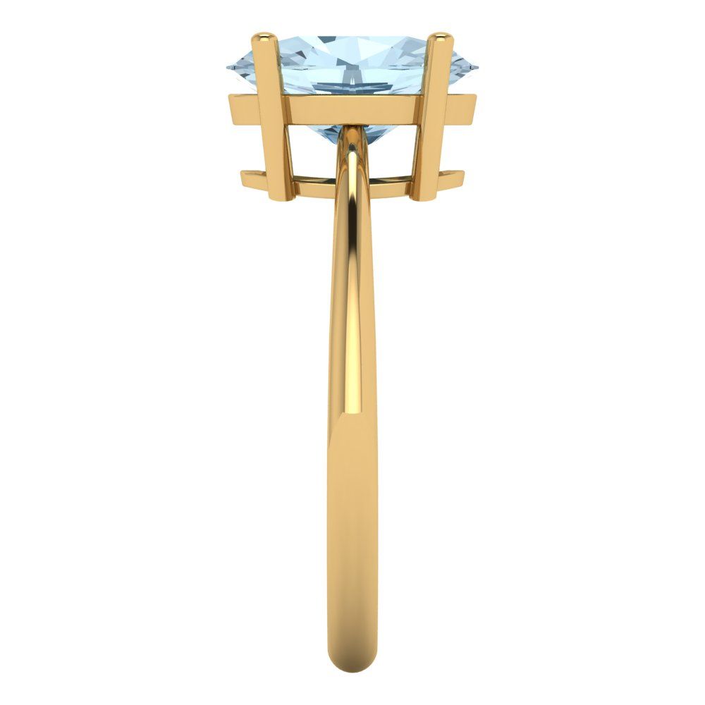 2.5 cttw Natural Sky Blue Topaz Solitaire  Engagement Ring - Solid Gold (Oval Cut,9.5x7.5mm)