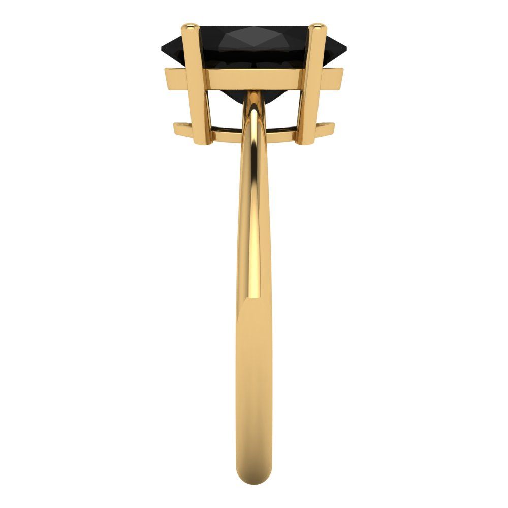 2.5 cttw Natural Onyx Solitaire  Engagement Ring - Solid Gold (Oval Cut,9.5x7.5mm)