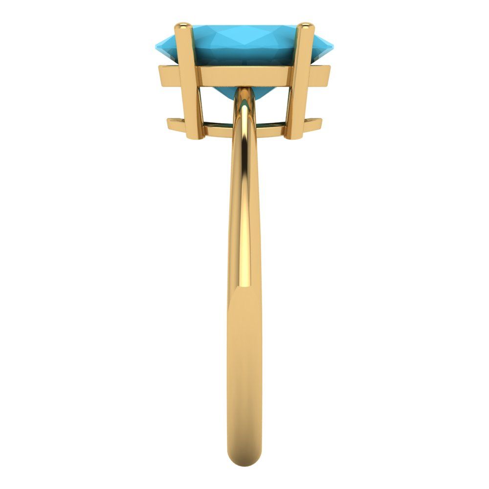 2.5 cttw Simulated Turquoise Solitaire  Engagement Ring - Solid Gold (Oval Cut,9.5x7.5mm)
